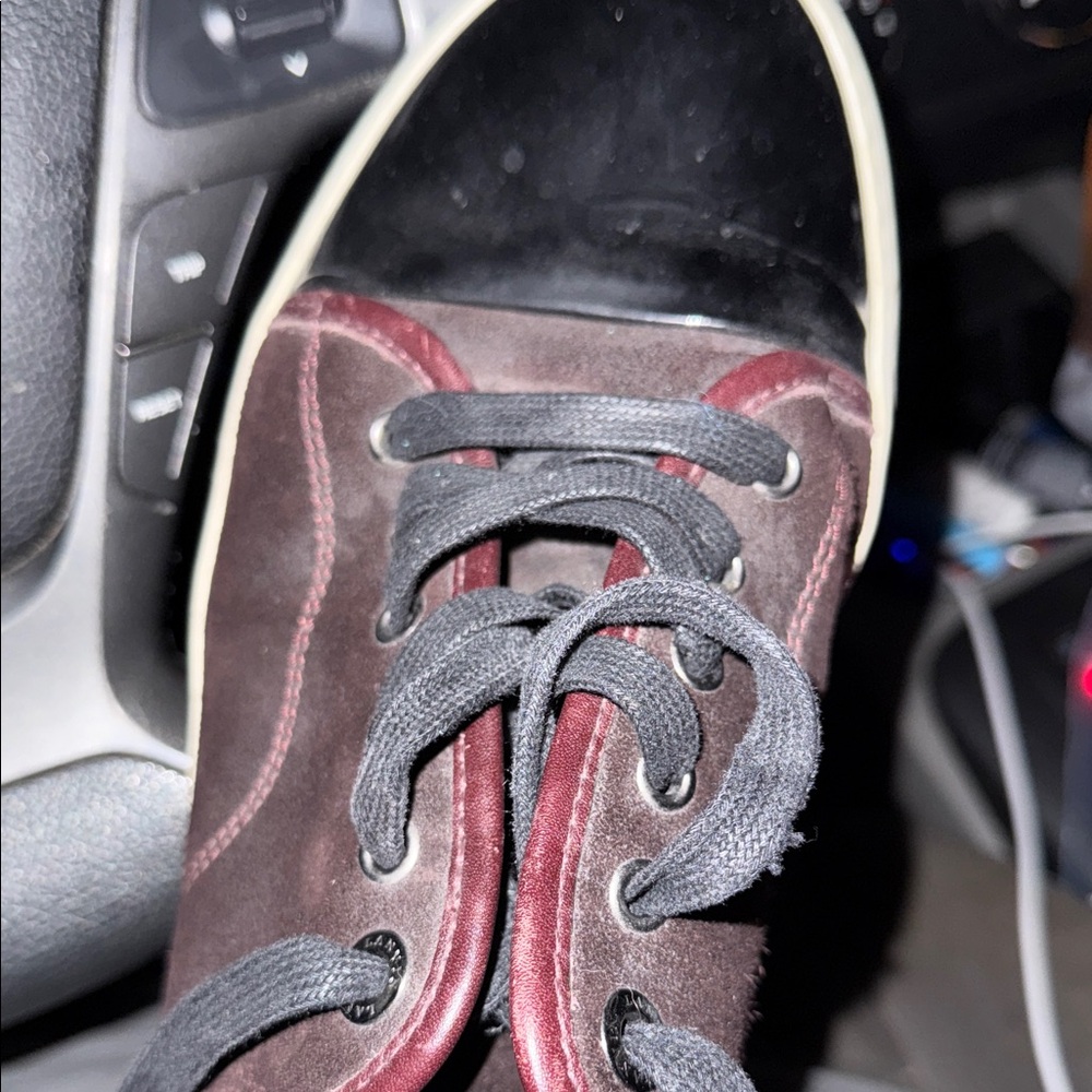 Lanvin Black and Burgundy Men's Sneakers